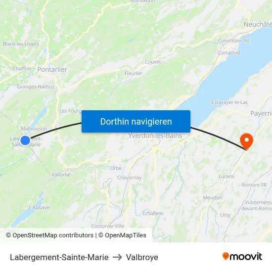 Labergement-Sainte-Marie to Valbroye map