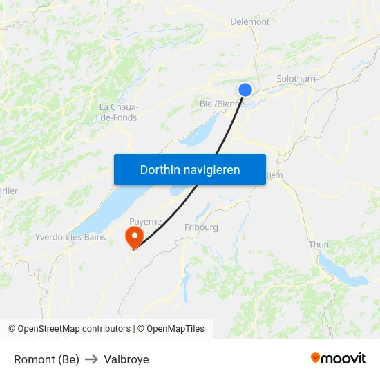 Romont (Be) to Valbroye map