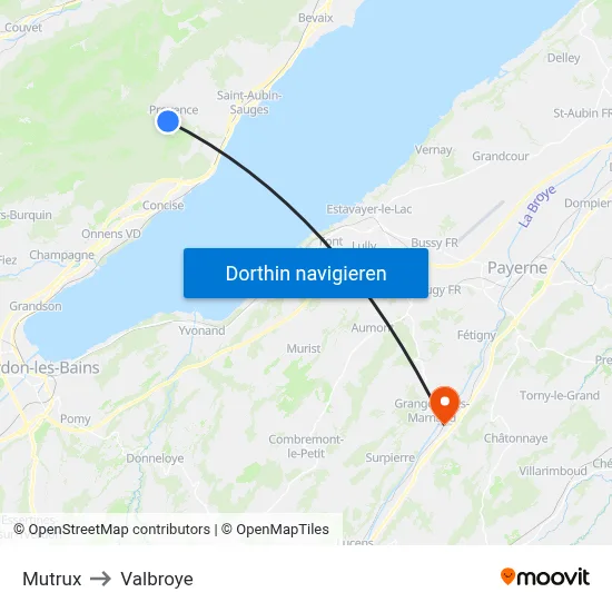 Mutrux to Valbroye map