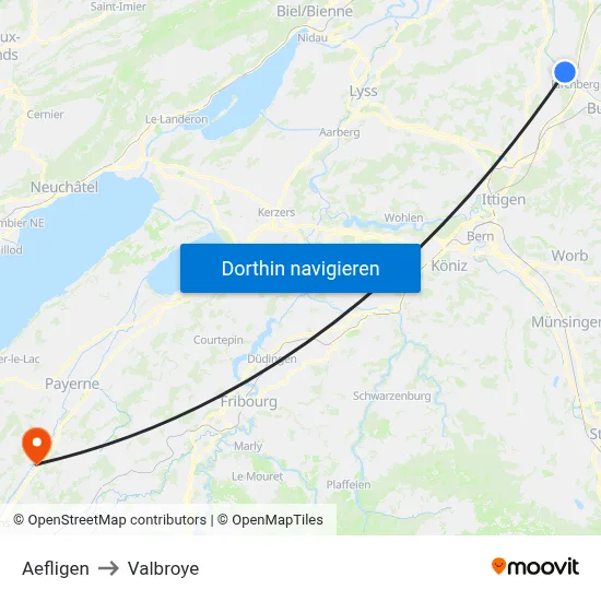 Aefligen to Valbroye map