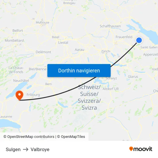 Sulgen to Valbroye map