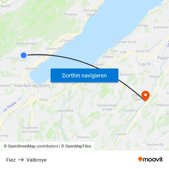 Fiez to Valbroye map