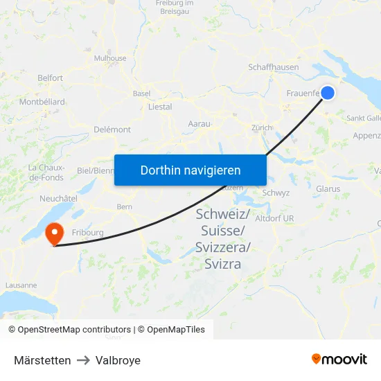 Märstetten to Valbroye map
