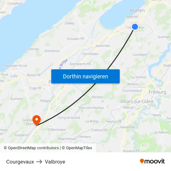 Courgevaux to Valbroye map