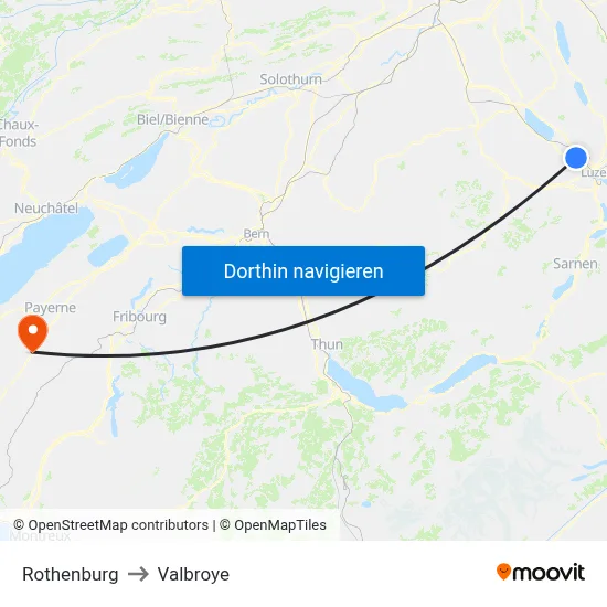 Rothenburg to Valbroye map