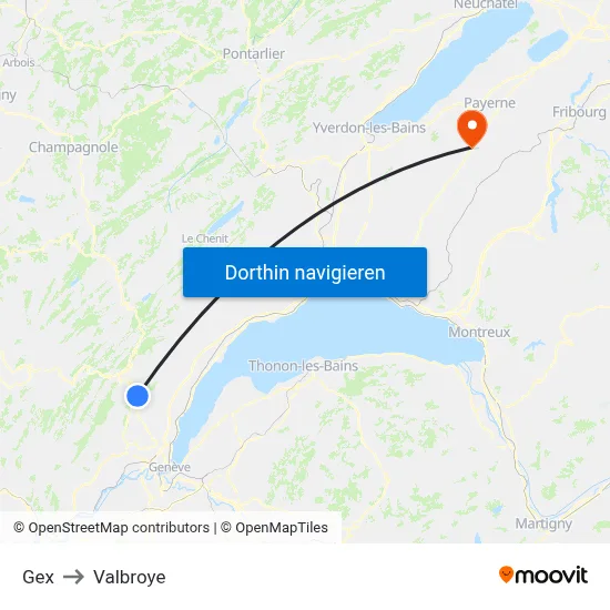 Gex to Valbroye map