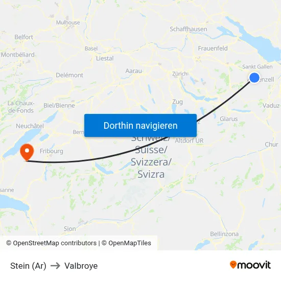 Stein (Ar) to Valbroye map