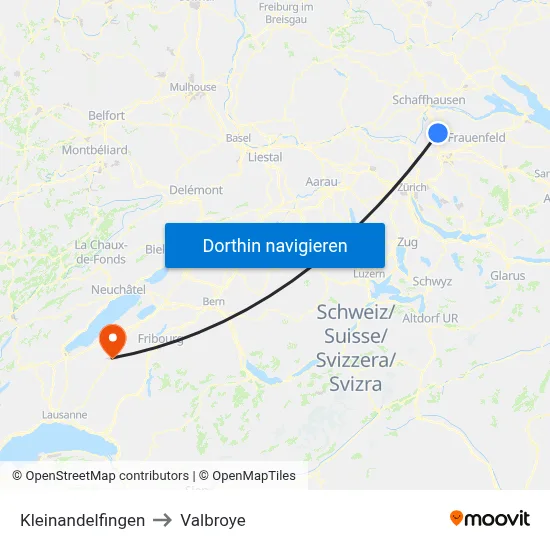 Kleinandelfingen to Valbroye map