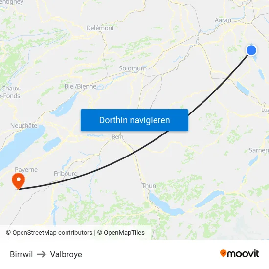 Birrwil to Valbroye map