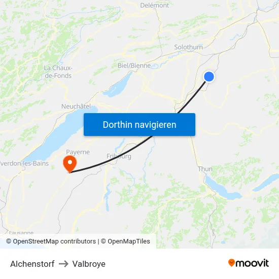 Alchenstorf to Valbroye map