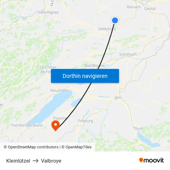 Kleinlützel to Valbroye map
