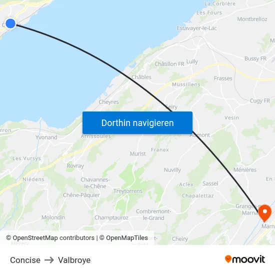 Concise to Valbroye map