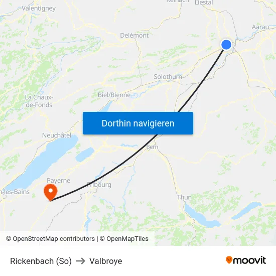 Rickenbach (So) to Valbroye map
