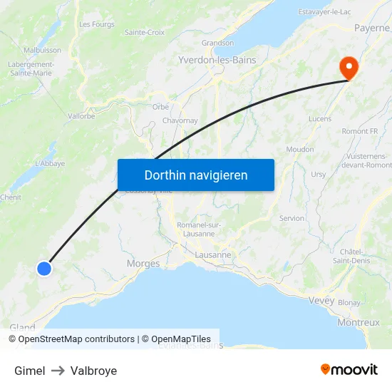Gimel to Valbroye map