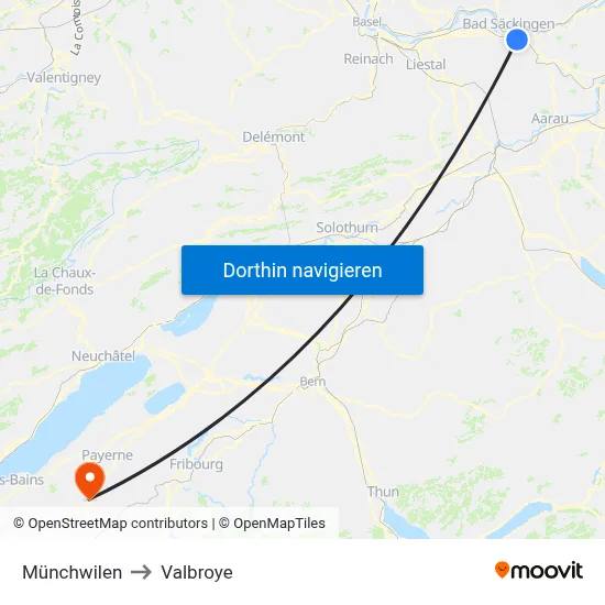 Münchwilen to Valbroye map
