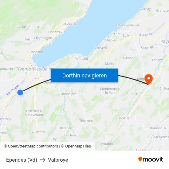 Ependes (Vd) to Valbroye map