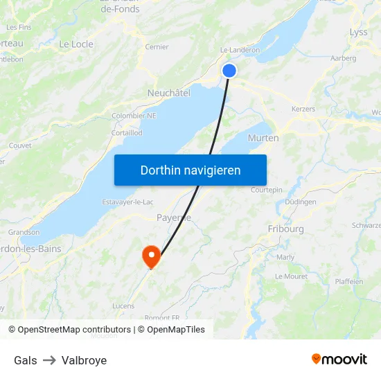 Gals to Valbroye map