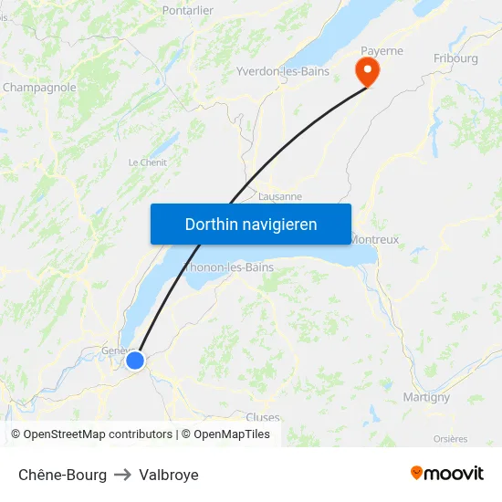 Chêne-Bourg to Valbroye map