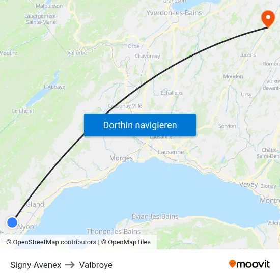 Signy-Avenex to Valbroye map