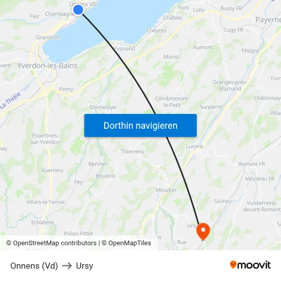 Onnens (Vd) to Ursy map