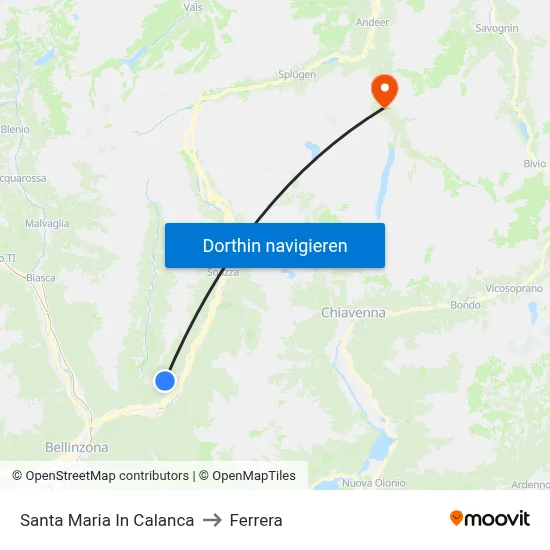 Santa Maria In Calanca to Ferrera map