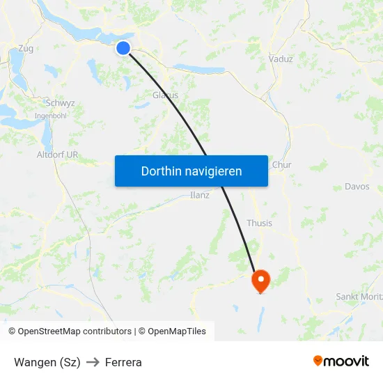 Wangen (Sz) to Ferrera map