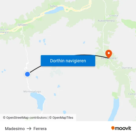 Madesimo to Ferrera map