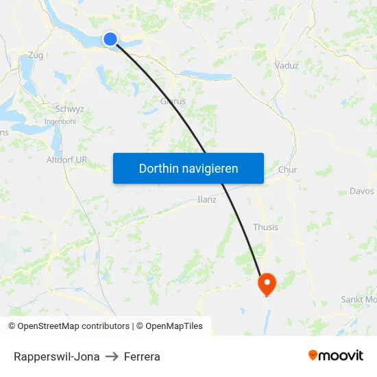 Rapperswil-Jona to Ferrera map