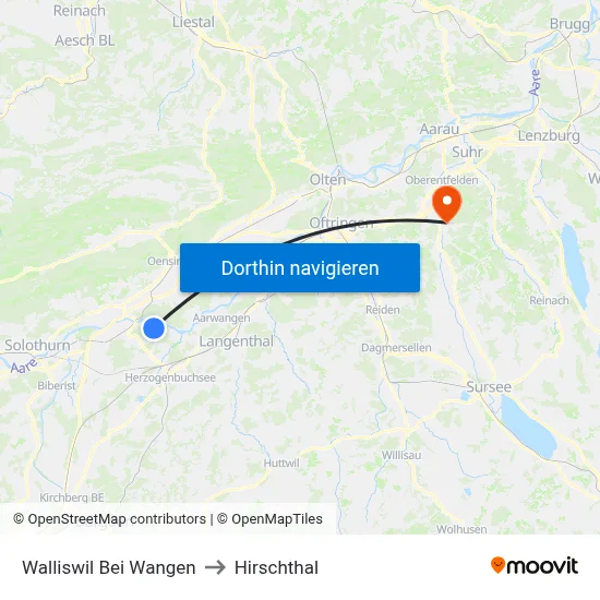 Walliswil Bei Wangen to Hirschthal map