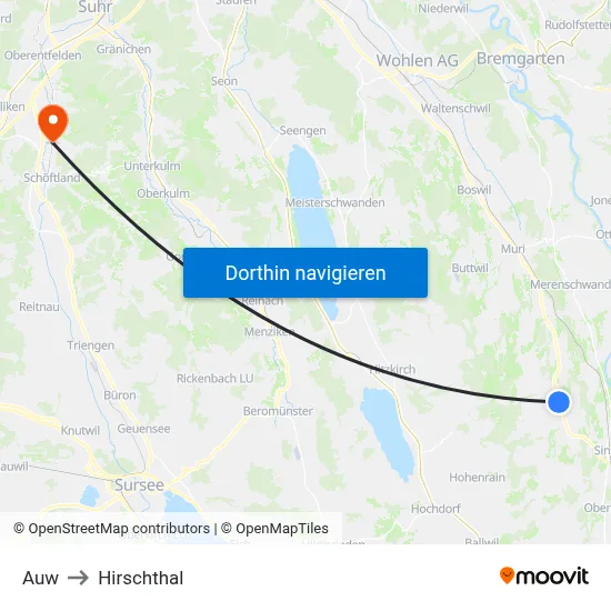 Auw to Hirschthal map