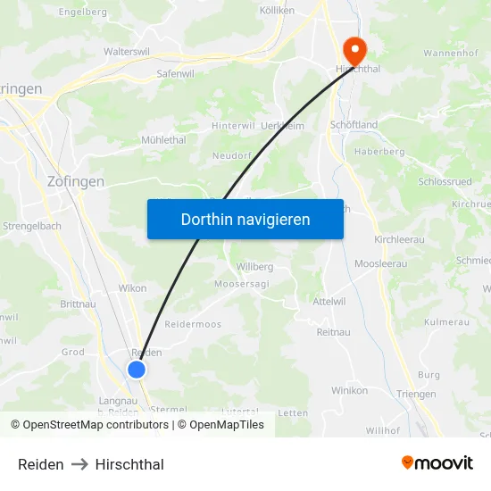 Reiden to Hirschthal map
