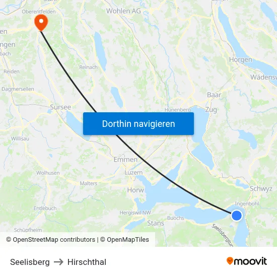Seelisberg to Hirschthal map