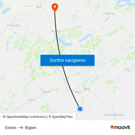 Eisten to Biglen map