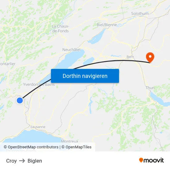 Croy to Biglen map