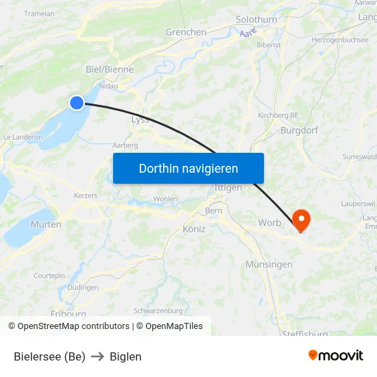 Bielersee (Be) to Biglen map