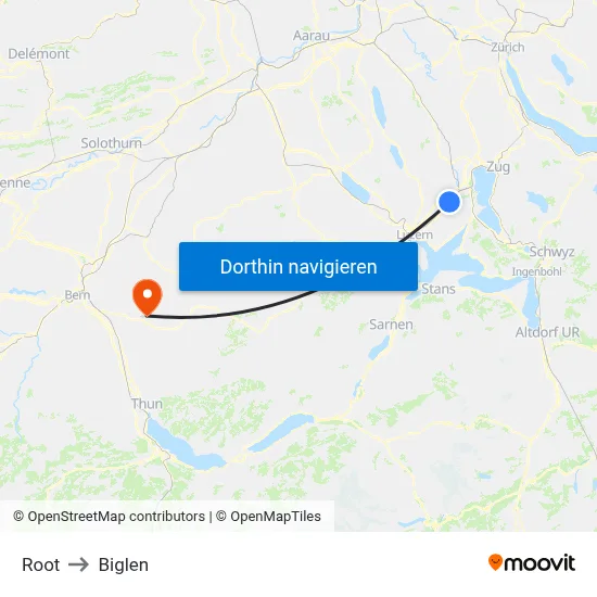 Root to Biglen map