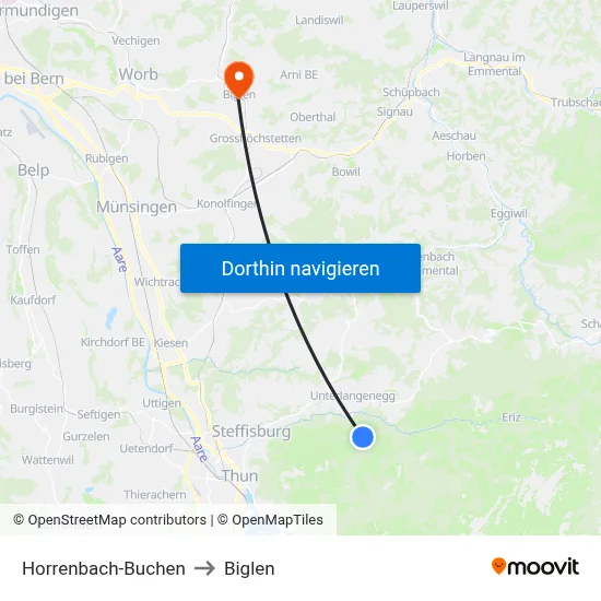 Horrenbach-Buchen to Biglen map