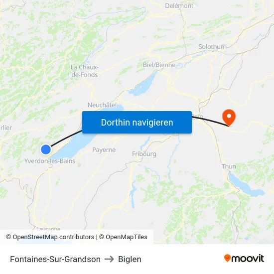 Fontaines-Sur-Grandson to Biglen map