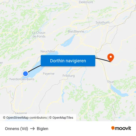 Onnens (Vd) to Biglen map