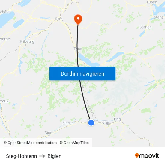 Steg-Hohtenn to Biglen map