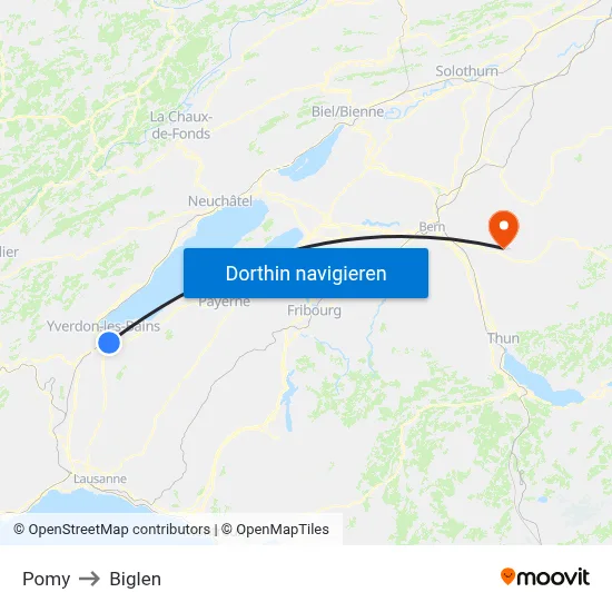 Pomy to Biglen map