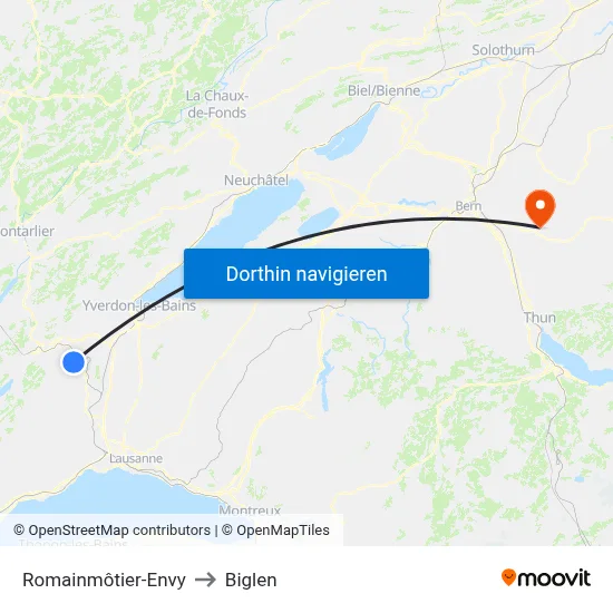 Romainmôtier-Envy to Biglen map