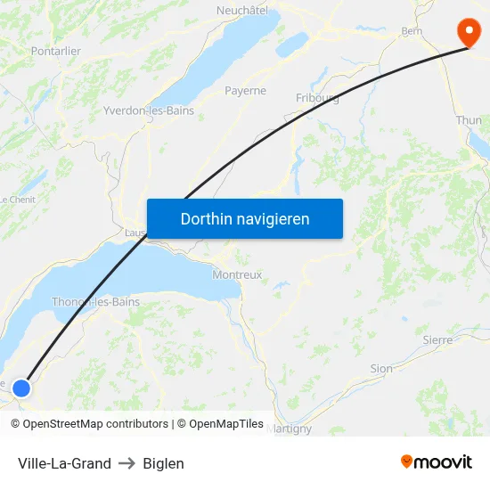 Ville-La-Grand to Biglen map
