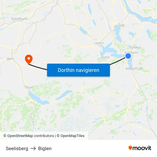 Seelisberg to Biglen map