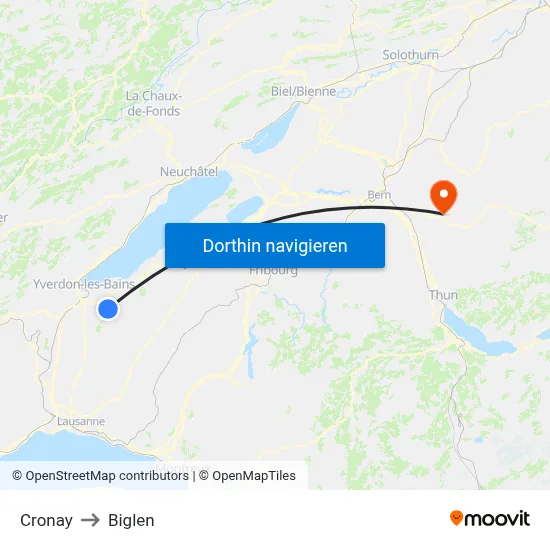Cronay to Biglen map