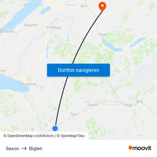 Saxon to Biglen map
