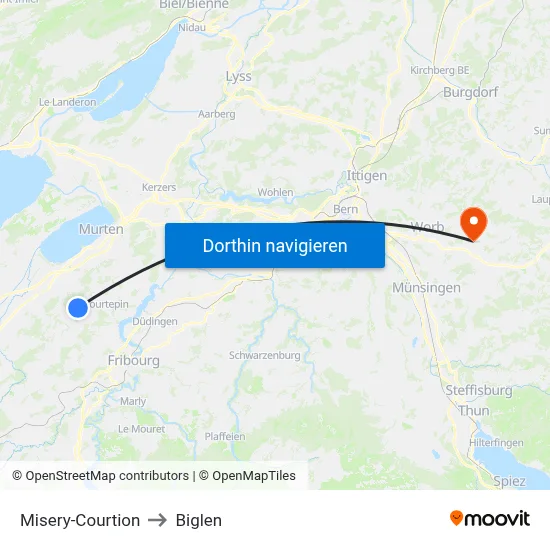 Misery-Courtion to Biglen map