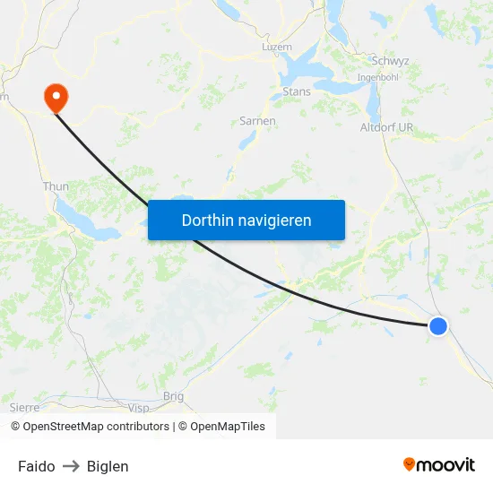 Faido to Biglen map