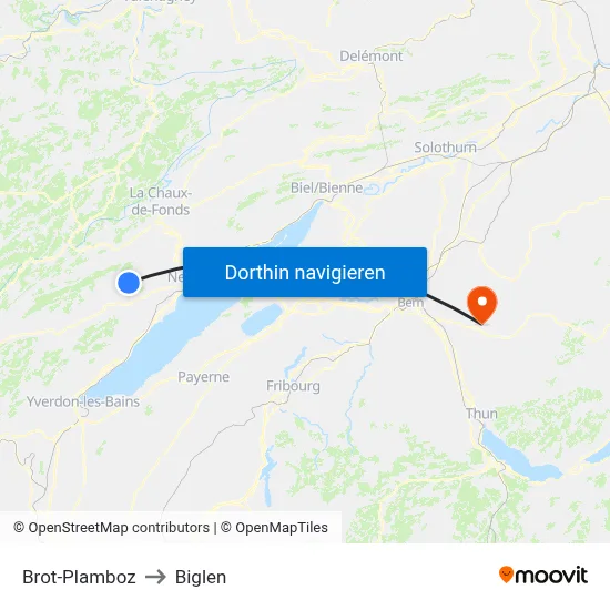 Brot-Plamboz to Biglen map