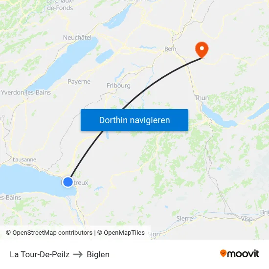 La Tour-De-Peilz to Biglen map